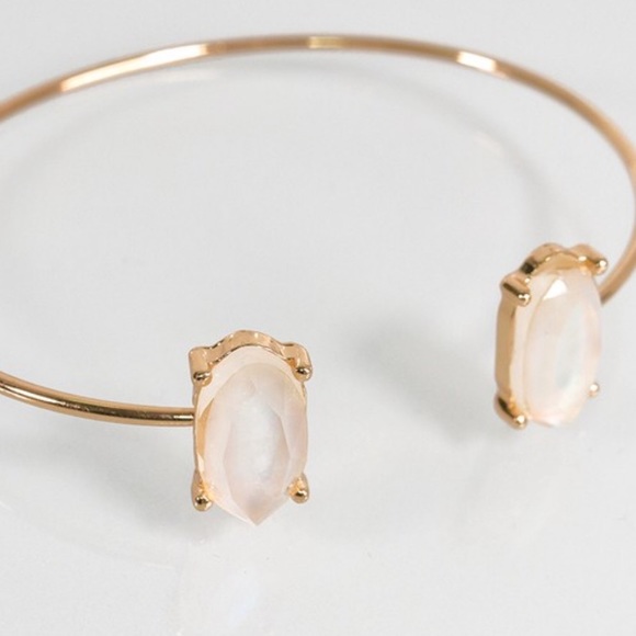 Four Hearts Boutique Jewelry - Oval stone accented cuff bracelet